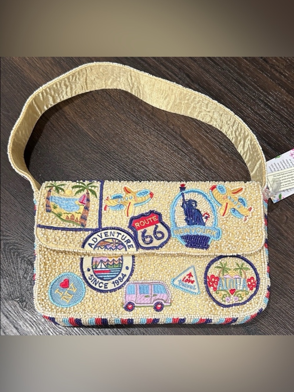 NWT Viral Beaded Road Trip Travel Shoulder Bag